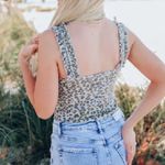 Le lis  Bodysuit Women Small Leopard Print Ribbed Ruffle Straps casual festival Photo 1