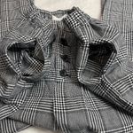 Mango High Rise Pants Women's Size Medium 100% Cotton Ankle Black White Plaid Photo 10