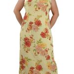 R & K 1980s Vintage Yellow Floral Sleeveless Maxi Dress Stunning Large Photo 1