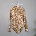 Aur Ocea Notae Panelled Long Sleeve One Piece Swimsuit Tan Size 10 Photo 3