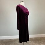 Alex Evenings Velvet One Shoulder Cocktail Dress Size 4 Wine Red Long Sleeve Photo 1