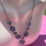 Givenchy $69 Blue Crystal Diamond paved silver Y-drop necklace 07N00139 NWT Photo 3
