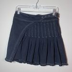 Anthropologie Pilcro Surplice Pleated Wrap Kilt Mini Skirt Punk Black Photo 1
