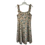 Ann Taylor Floral Ruffle Strap Midi Dress Size 14 Pink Green Spring Photo 3