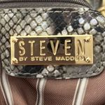 Steven By Steve Madden Tote Bag Snake Print Faux Leather Grommet Gray AS IS Photo 3