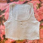 Vuori heather grey ribbed button up tank top Photo 4