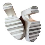 Wild Diva Cognac Peep Toe Sling Back Platform Heels Photo 4