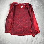 R & M Richards  Jacket Womens 14 Red Black Botanical Asian‎ Topper Satin Photo 3