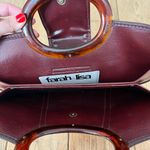 Vintage Burgundy Red Leather Suede Top Handle Purse Photo 5