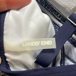 Land’s End Navy‎ and White Patterned Women's Swim Top Blue Size 8P Photo 4