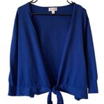 BELLE BEACH BY KIM GRAVEL NWOT Sweater Shrug with Tassels Size 2X Nautical Navy Blue Photo 1
