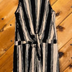 Love Tree High neck striped tie front peephole shorts romper Photo 0