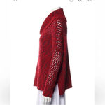 Alice + Olivia Red Wavy Knit Relaxed Fit Cowl Neck Sweater, Size xs Photo 3
