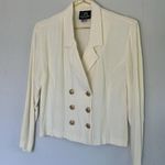 Vintage Victoria Ashley Cream Blazer Top Gold Buttons 7/8 Size M Photo 5
