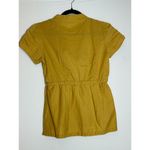 Fossil  Boho Yellow Button Up Shortsleeve Top Size Small Photo 3