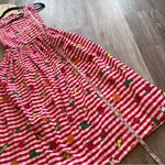 Vintage‎ 1990’s eagles eye fruit print gingham midi dress Red Photo 1