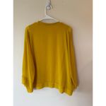 ZARA  3/4 Sleeve V-Neck Batwing Blouse Loose Fit Yellow Women's Size Medium Photo 3