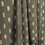 Anthropologie  O.P.T. Black & Gold Mock Neck Metallic Smocked Dress Size L Photo 5