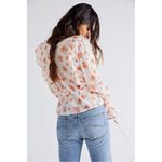 Free People  Amanda Ruffle Top in Ivory Floral Coquette Fairy Femme Small NWT New Photo 6