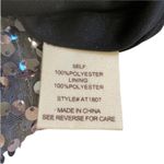 Altar'd State  Medium Top babydoll Sequin Blouse Y2K Ruffle Shirt Gunmetal Grey Photo 7