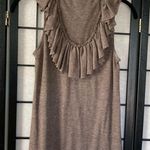 Lucca Couture  Ruffle Accent Scoop Neckline Sleeveless Tank Top Brown Small Photo 2
