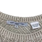 eight eight eight  Women’s Large Biege Cotton Cowl Neck Herringbone Sweater Tunic Photo 3