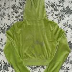 Lime Green Rhinestone Bunny Cropped Hoodie Size XS Photo 5