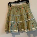 Roller Rabbit Rollert Rabbit 100% Cotton Summer Apperol Embroidered Noemie Skirt Size Small Photo 2