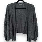 Staccato  women small grey balloon sleeve sweater cardigan 3/4 sleeves open front Photo 9