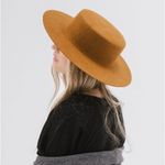 Gigi Pip Dahlia Boater Hat Brown Australian Wool Warm Brow Size 57 M/L Flat Brim Photo 10