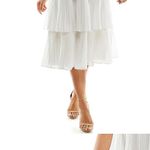 JC Penny White Layered Midi Dress  Photo 0