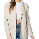 BLANK NYC Oversized Faux Leather Blazer Coat Light Beige Med - New W/ Tags Photo 0