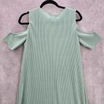 Belle Sky  Green Mint Pleated Cold Short Shoulder Knee Length Boho Dress Large Photo 6