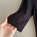 T Tahari  Black Ribbed Mockneck Short Sleeve Blouse, Size Small Photo 4