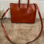 Pratesi Firenze Italian cognac Leather square Satchel Brown cross body bag Photo 0