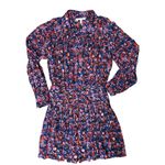 $495 Derek Lam 10 Crosby 8 Valou Mini Dress Pleated Floral Sheer Chiffon Pleats Blue Photo 3
