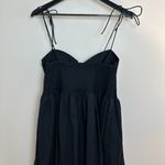 STAUD  Landry Shoulder-Tie Smocked Maxi Dress in Black Size X-Large Photo 6