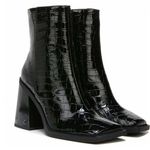 Circus by Sam Edelman New  7 Women NY Layla Bootie Black Square Toe Zipper Croc Photo 0