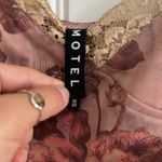 Motel Rocks EUC  Coti Bodycon Dress In Mesh Peach Bloom With Nude Lace Photo 4