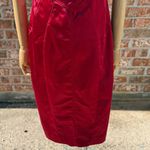 Bebe  Crimson Satin VTG Y2K V-Neck Midi Dress / 6 / Like New Photo 3