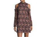 WAYF  Pink Black Lace Floral Cold Shoulder Dress Women’s Medium Photo 1