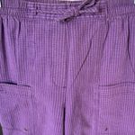 Allison Daley  Purple Check Capri Pants Cargo Cotton Fits Small Womens 8 Comfy Photo 4