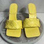 Source Unknown Yellow Woven Padded Slide Heels Square Toe Mule Sandals Women’s 8.5 Photo 1