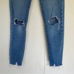 Just Black  DENIM Skinny Crop Raw Hem Distressed Jeans Size 26 Photo 4