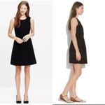 Madewell Dress NWT Fit and Flare Black Pintuck Detail Skirt Sleeveless 12 Crepe Photo 2