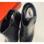 Italian Shoemakers Apri By  Boots Womens 6 Black Faux Leather Ankle Booties heels Photo 5
