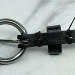 Black Skinny Faux Leather Circle Concho Belt Silver Hardware Large (L) ✨ Photo 6