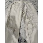ZARA  Women's White Ripped Straight Leg Jeans Size 2 High Rise Photo 1