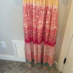 NEW House Of Harlow 1960 Ruffled Tiered Floral Metallic Maxi Dress Yellow Size XS Photo 9