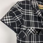 Manoukian Cropped Jacket Women Sz 8 Black Plaid Buttons Bow Preppy Academia Twee Photo 7